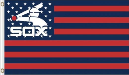 Chicago White Sox logo Flag wiht stars and stripes 3X5Ft Banner USA Polyester with Brass Grommets