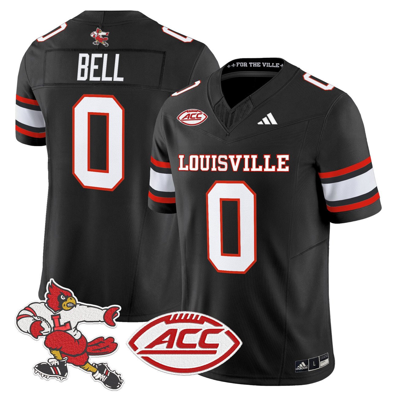 Chris Bell Jersey #0 Louisville Cardinals 2025 Vapor Limited Stitched