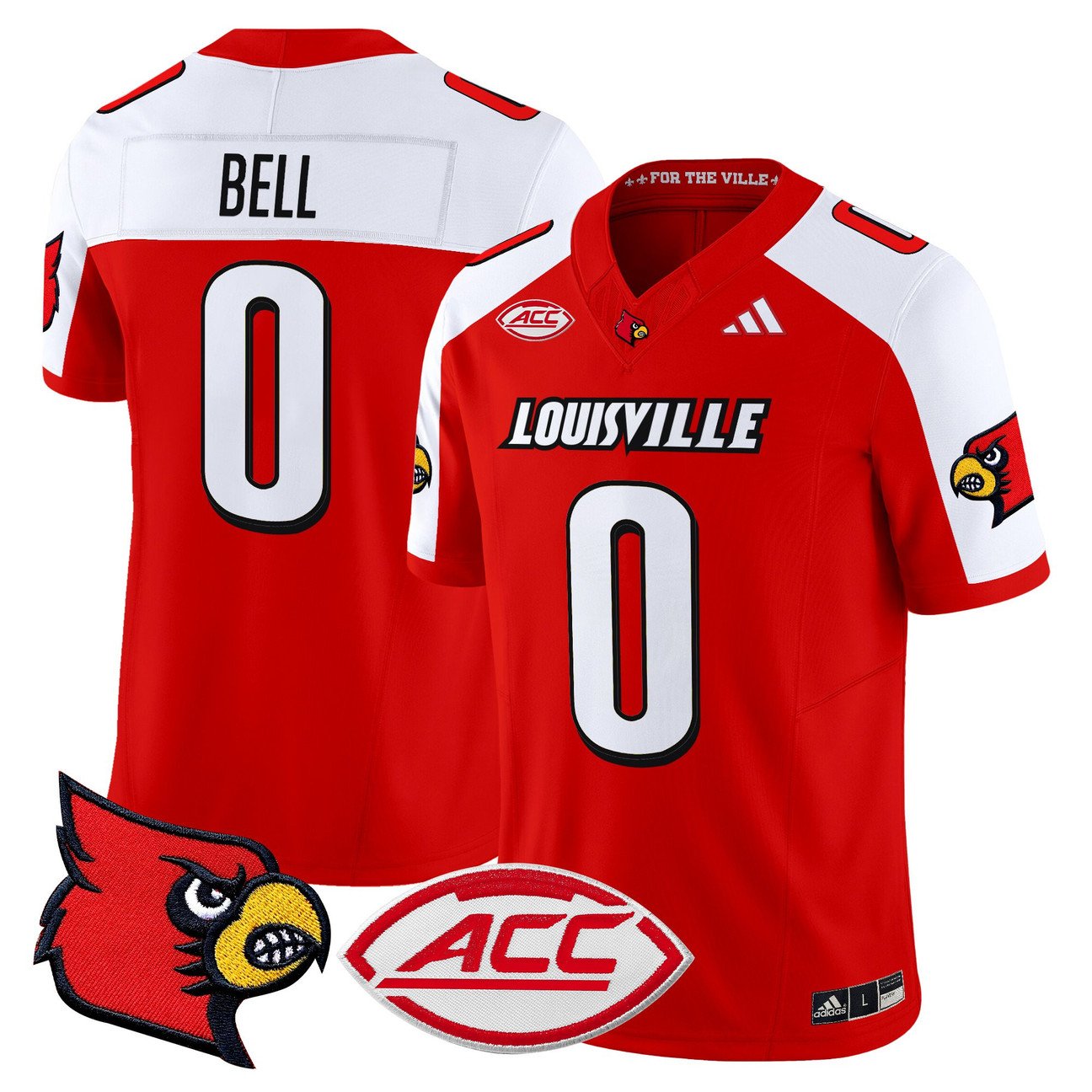 Chris Bell Jersey #0 Louisville Cardinals 2025 Vapor Limited Stitched