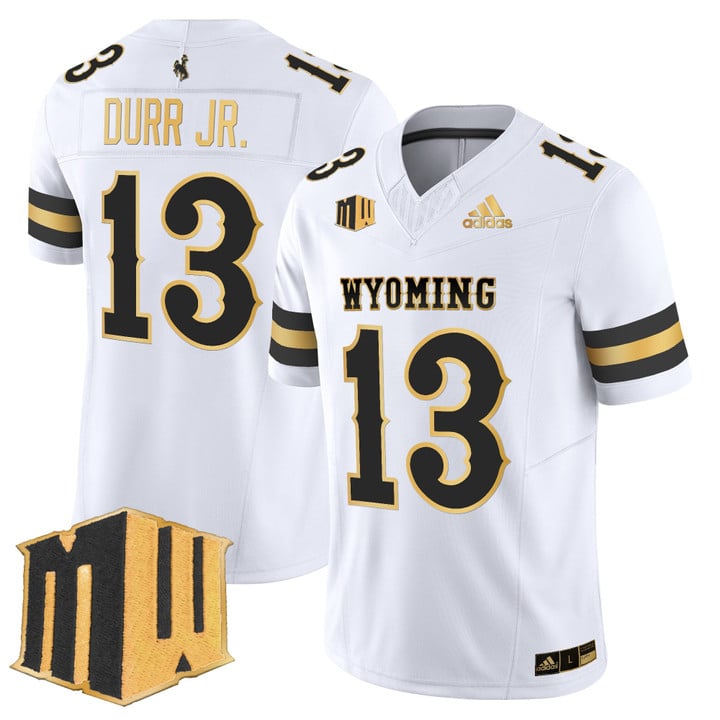 Chris Durr Jr Jersey #13 Wyoming Cowboys 2025 Gold Vapor Stitched