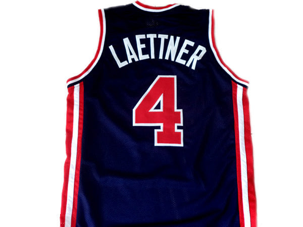Christian Laettner Jersey #4 Team USA Basketball Navy Blue