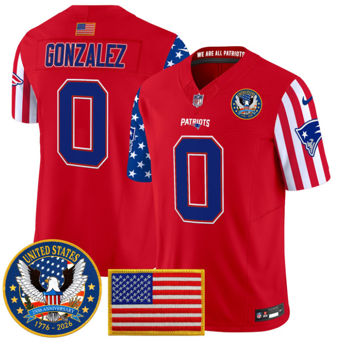 Christian Gonzalez Jersey #0 America 250 Edition Vapor Limited Stitched