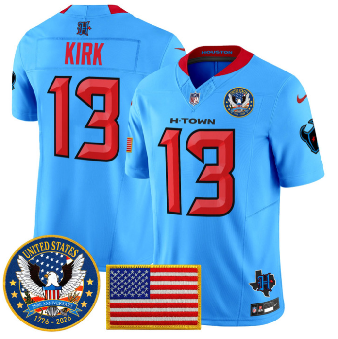 Christian Kirk Jersey #13 United States 250th Anniversary Patch Stitched