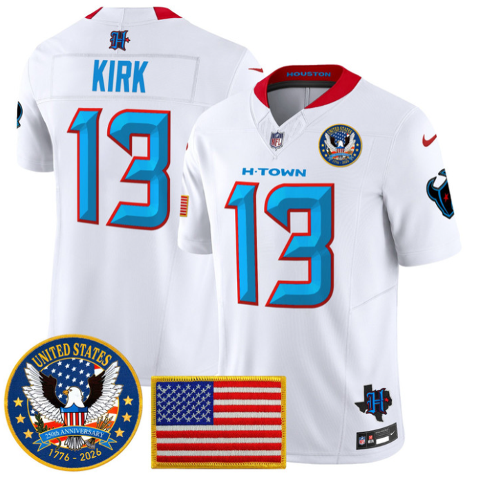 Christian Kirk Jersey #13 United States 250th Anniversary Patch Stitched