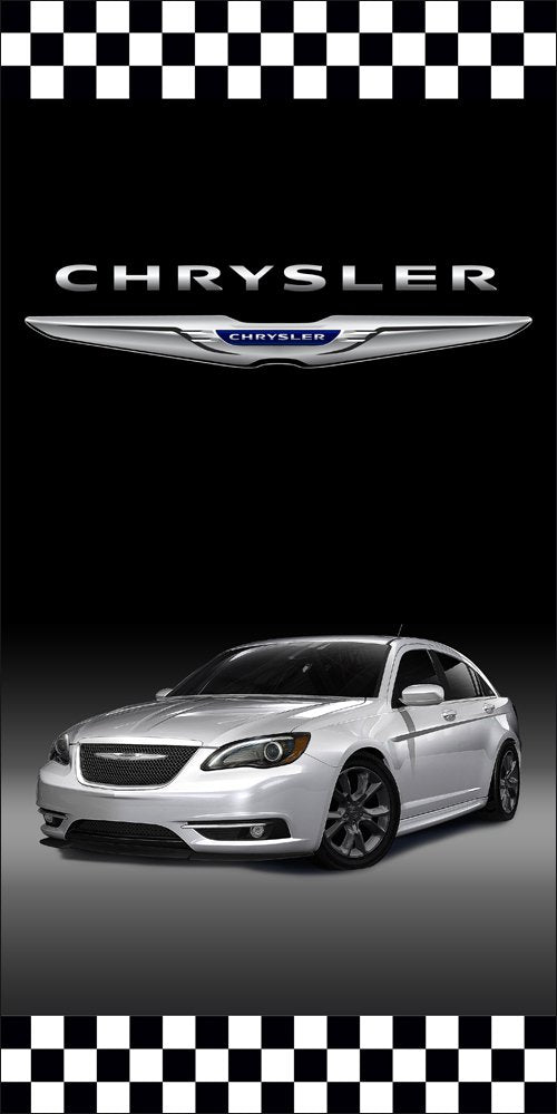 Chrysler Black Flag Vertical 3X5 Ft Polyester Banner USA 90x150cm