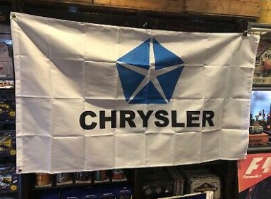 Chrysler White Flag 3X5 Ft Polyester Banner USA 90x150cm