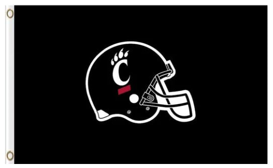 Cincinnati Bearcats Hand Flag 3X5ft Banner USA Polyester with 2 Brass Grommets