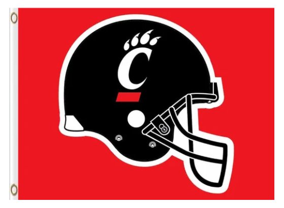 Cincinnati Bearcats Helmet Red Flag 3X5ft Banner USA Polyester with 2 Brass Grommets