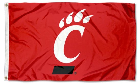 Cincinnati Bearcats Team Flag 3X5ft Banner USA Polyester with 2 Brass Grommets