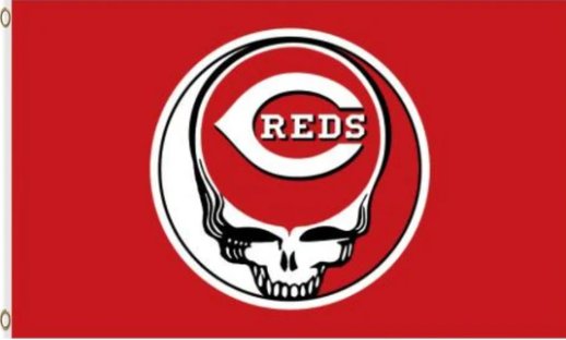 Cincinnati Reds Dead Skull Flag 3X5Ft Banner USA Polyester with Brass Grommets
