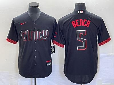 Cincinnati Reds Johnny Bench Black 2023 City Connect Replica Jersey