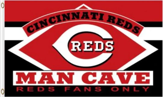 Cincinnati Reds Man Cave Flag 3X5Ft Banner USA Polyester with Brass Grommets