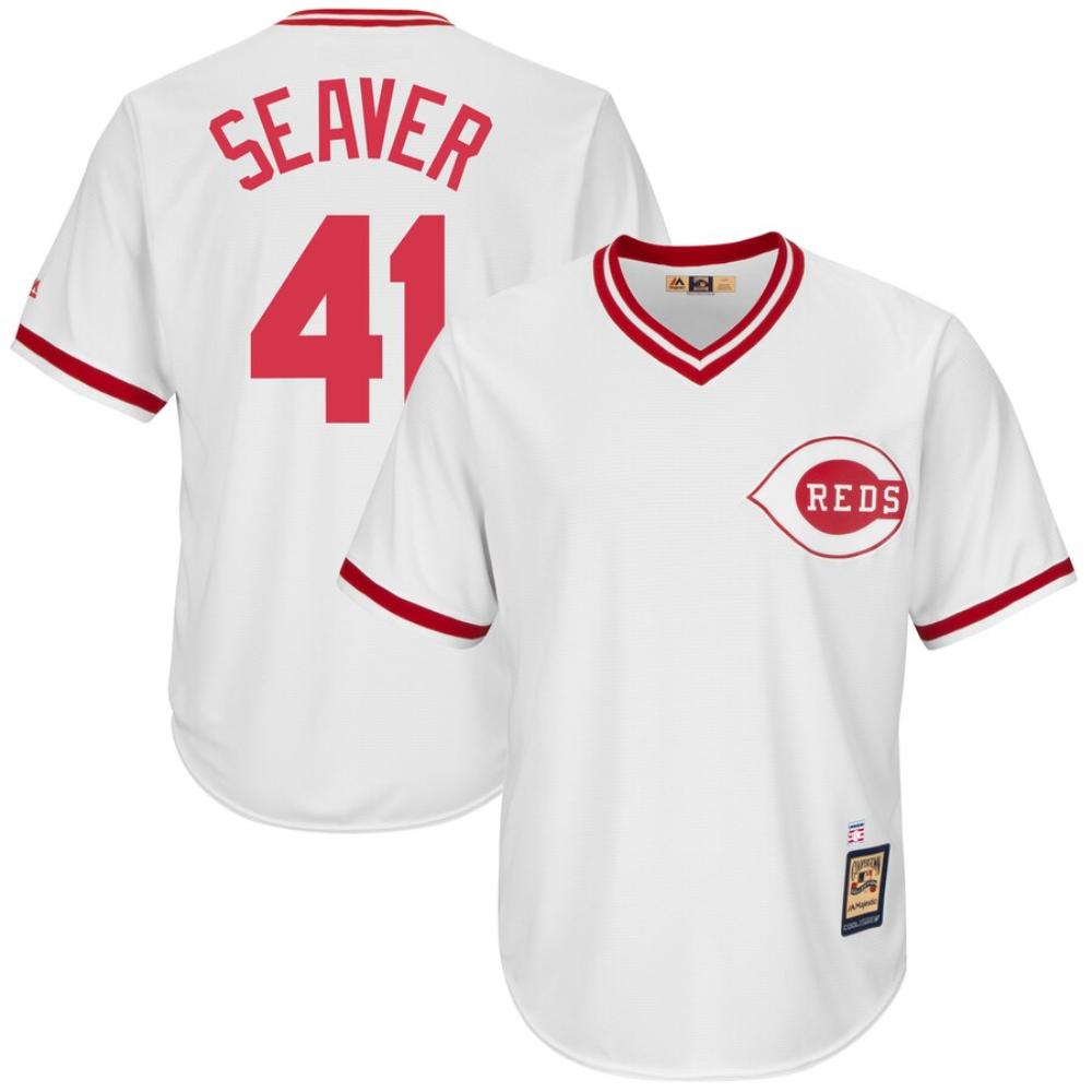 Cincinnati Reds Tom Seaver White Throwback Pullover Jersey