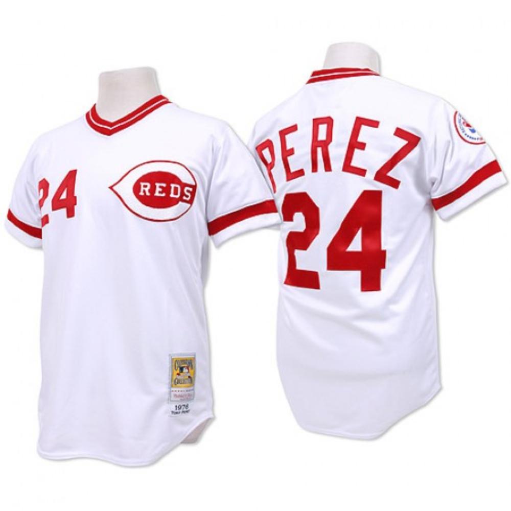 Cincinnati Reds Tony Perez White 1978 Throwback Pullover Jersey