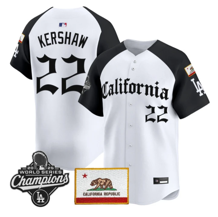 Clayton Kershaw Jersey #22 Dodgers California Gothic Edition Stitched