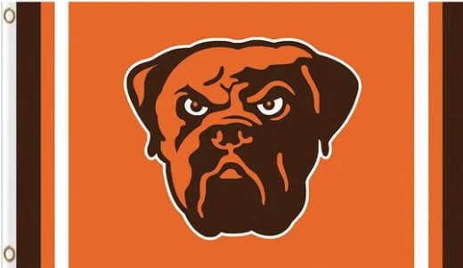 Cleveland Browns Logo Two Strip Flag 3X5 Ft Polyester Banner USA 90x150cm