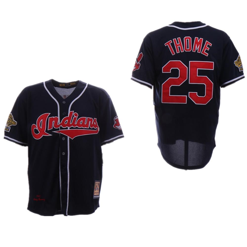 Cleveland Indians Jim Thome Navy 1995 Throwback Jersey