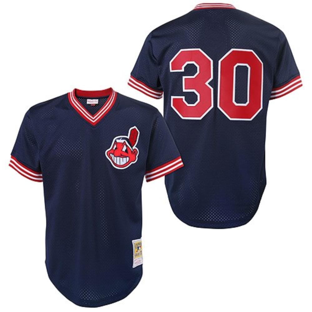 Cleveland Indians Joe Carter Navy Throwback Mesh Pullover Jersey