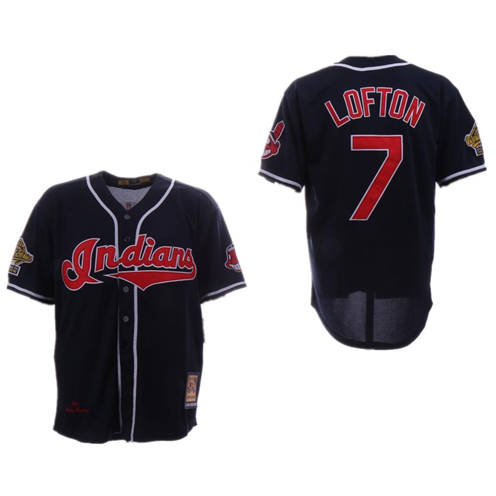 Cleveland Indians Kenny Lofton Navy 1995 Throwback Jersey