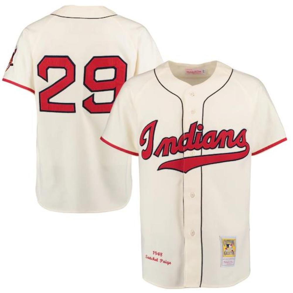 Cleveland Indians Satchel Paige Cream 1948 Throwback Jersey
