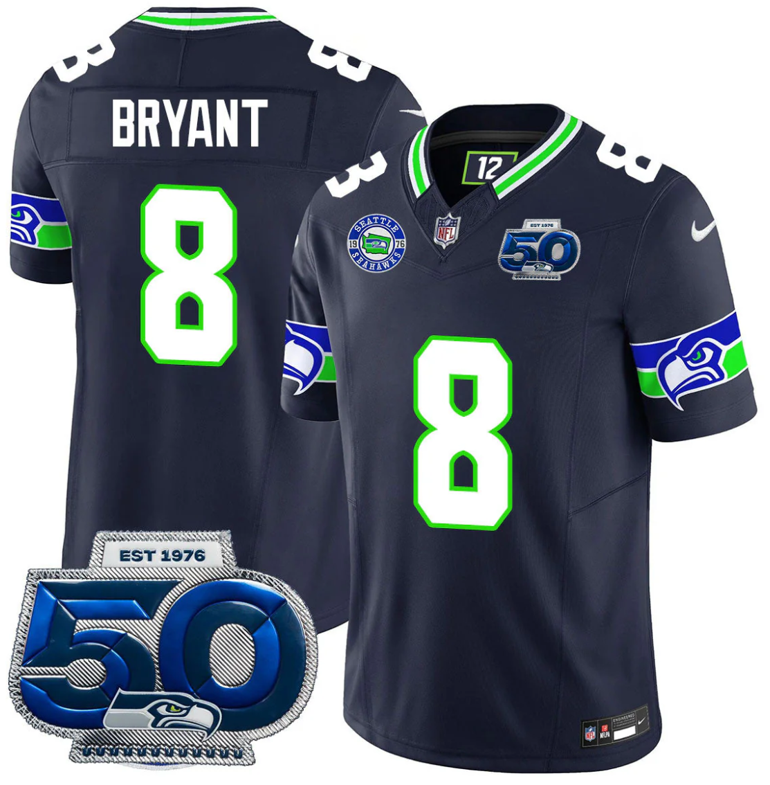 Coby Bryant Jersey #8 50th Season Vapor Limited All Stitched