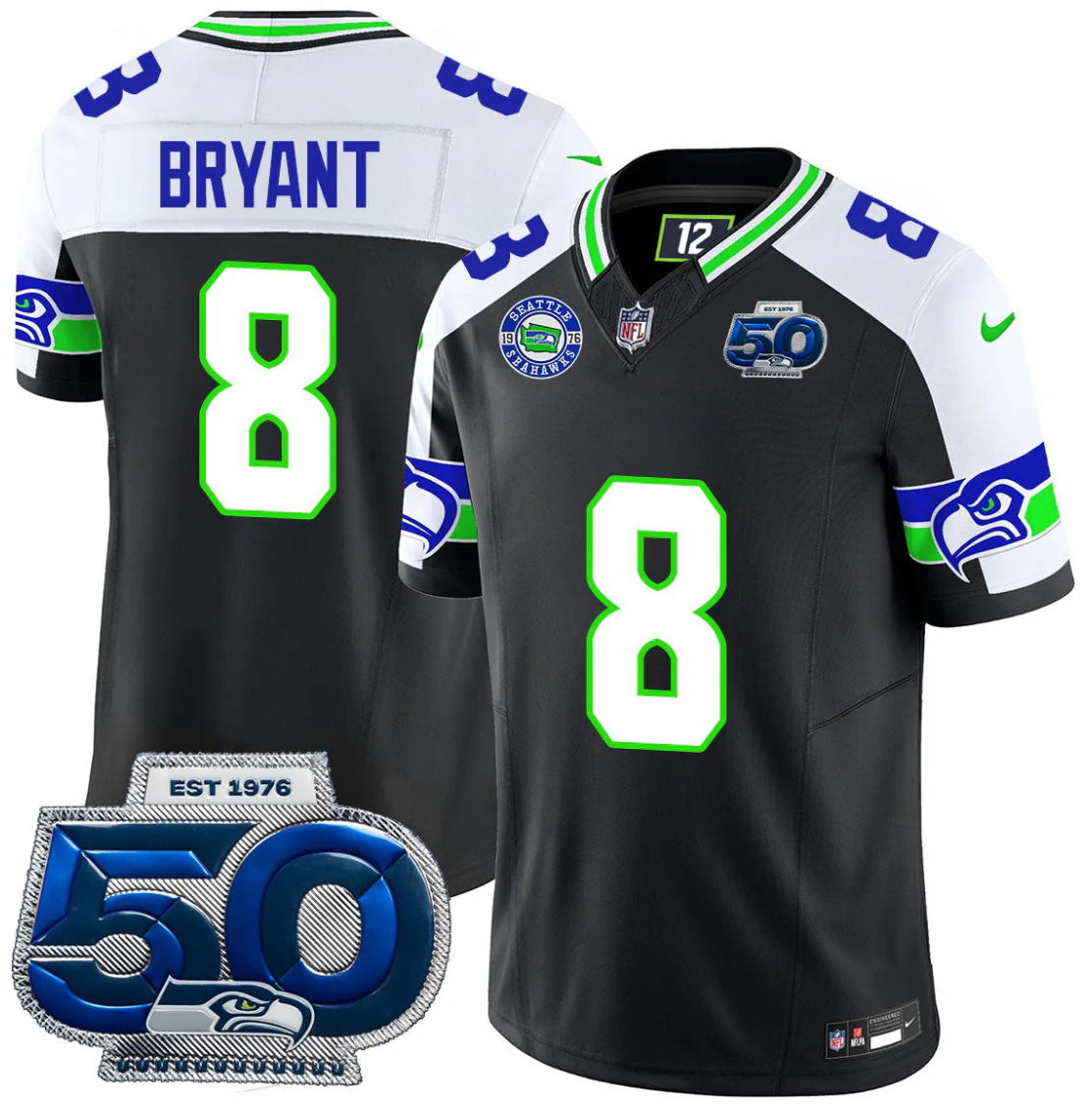 Coby Bryant Jersey #8 50th Season Vapor Limited All Stitched