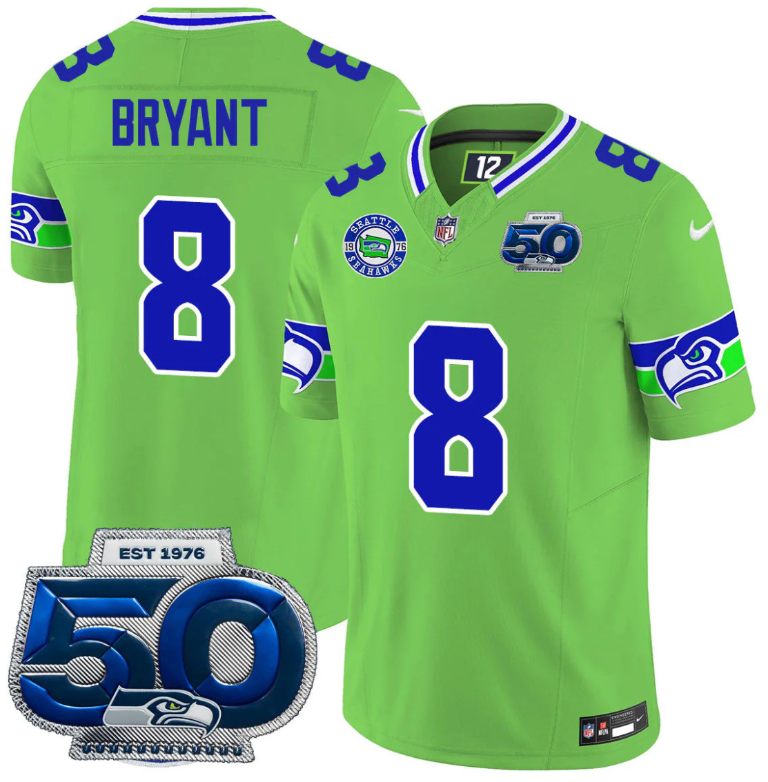Coby Bryant Jersey #8 50th Season Vapor Limited All Stitched