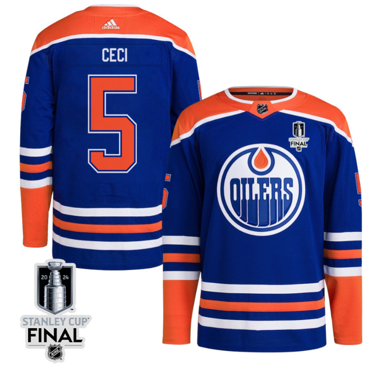 Cody Ceci 5 Edmonton Oilers 2024 STANLEY CUP Final Home Primegreen Jersey Men, Royal
