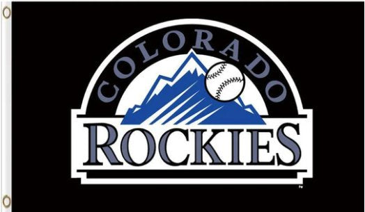 Colorado Rockies Baseball Club Black Flag 3X5Ft Banner USA Polyester with Brass Grommets