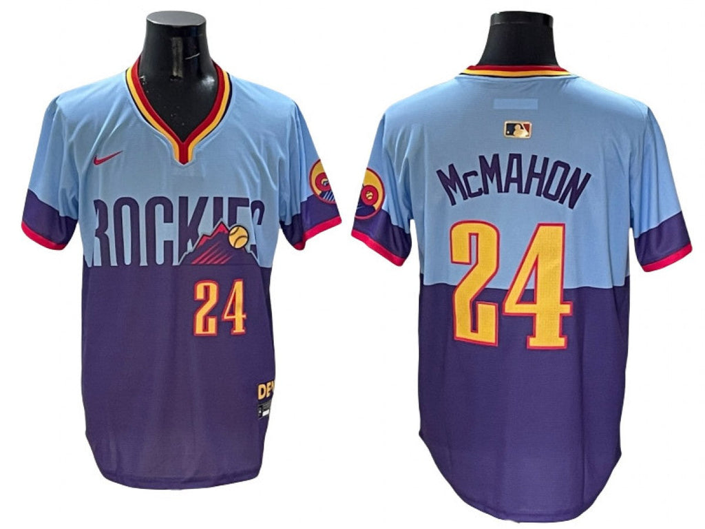 Colorado Rockies #24 Ryan McMahon 2025 City Connect Limited Jersey Purple Light Blue