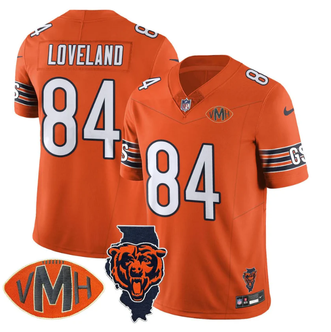 Colston Loveland Jersey #84 Honor Virginia Halas McCaskey Stitched Orange