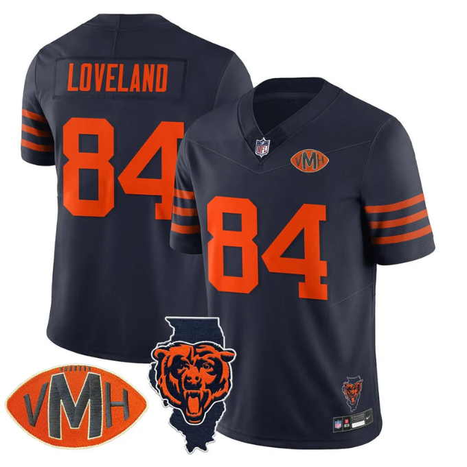 Colston Loveland Jersey #84 Honor Virginia Halas McCaskey Stitched Throwback