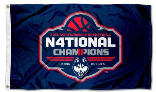 Connecticut Huskies 2016 Women's National Champions Flag 3X5ft Banner with 2 Brass Grommets