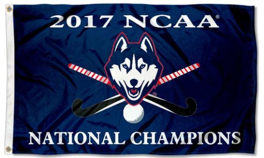 Connecticut Huskies 2017 Hockey National Champions Flag 3X5ft Banner Polyester with 2 Brass Grommets