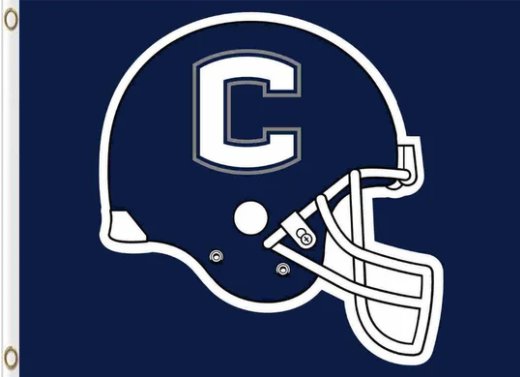 Connecticut Huskies Hand Blue Helmet Flag 3X5ft Banner Polyester with 2 Brass Grommets