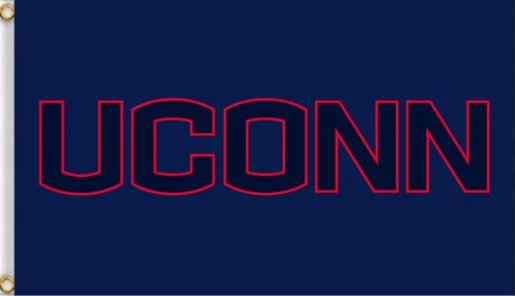 Connecticut Huskies Logo Sport Flag 3X5ft Banner USA Polyester with 2 Brass Grommets