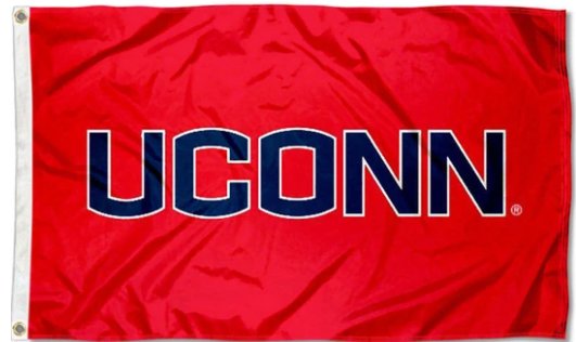 Connecticut Huskies Red Flag 3X5ft Banner Polyester with 2 Brass Grommets