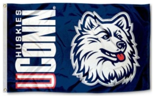 Connecticut Huskies Sport Flag 3X5ft Banner USA Polyester with 2 Brass Grommets