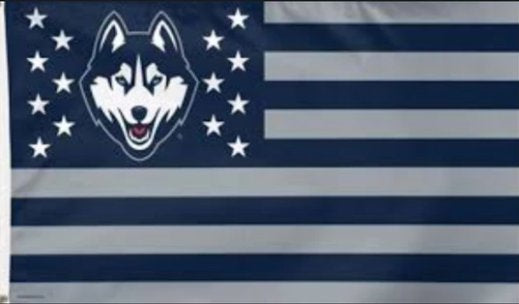 Connecticut Huskies Star and Stripes US Flag 3X5ft Banner Polyester with 2 Brass Grommets