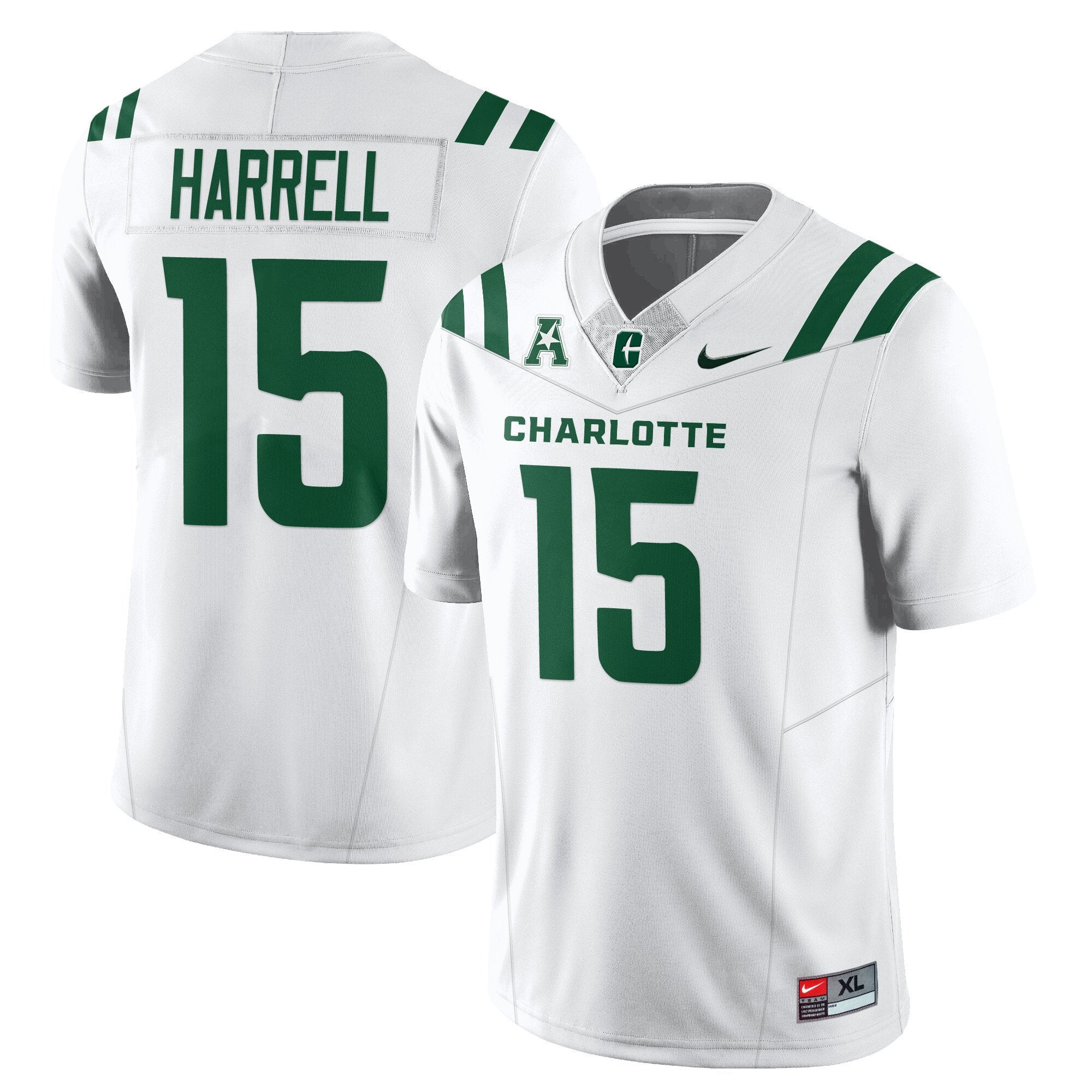Conner Harrell Jersey #15 Charlotte 49ers Football 2025 Limited Stitched White