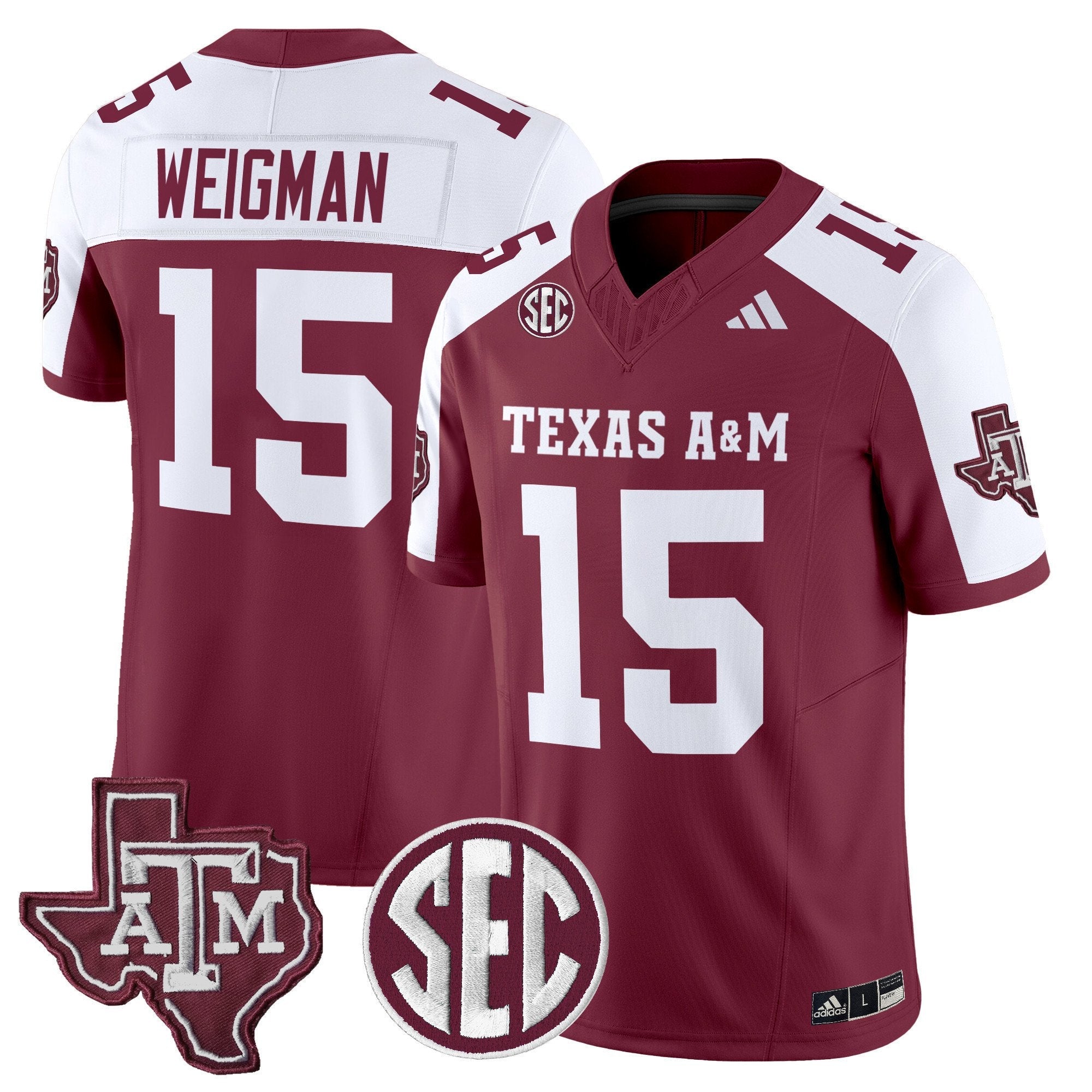 Conner Weigman Jersey #15 Texas A&M Aggies 2025 Vapor Stitched Maroon Alternate