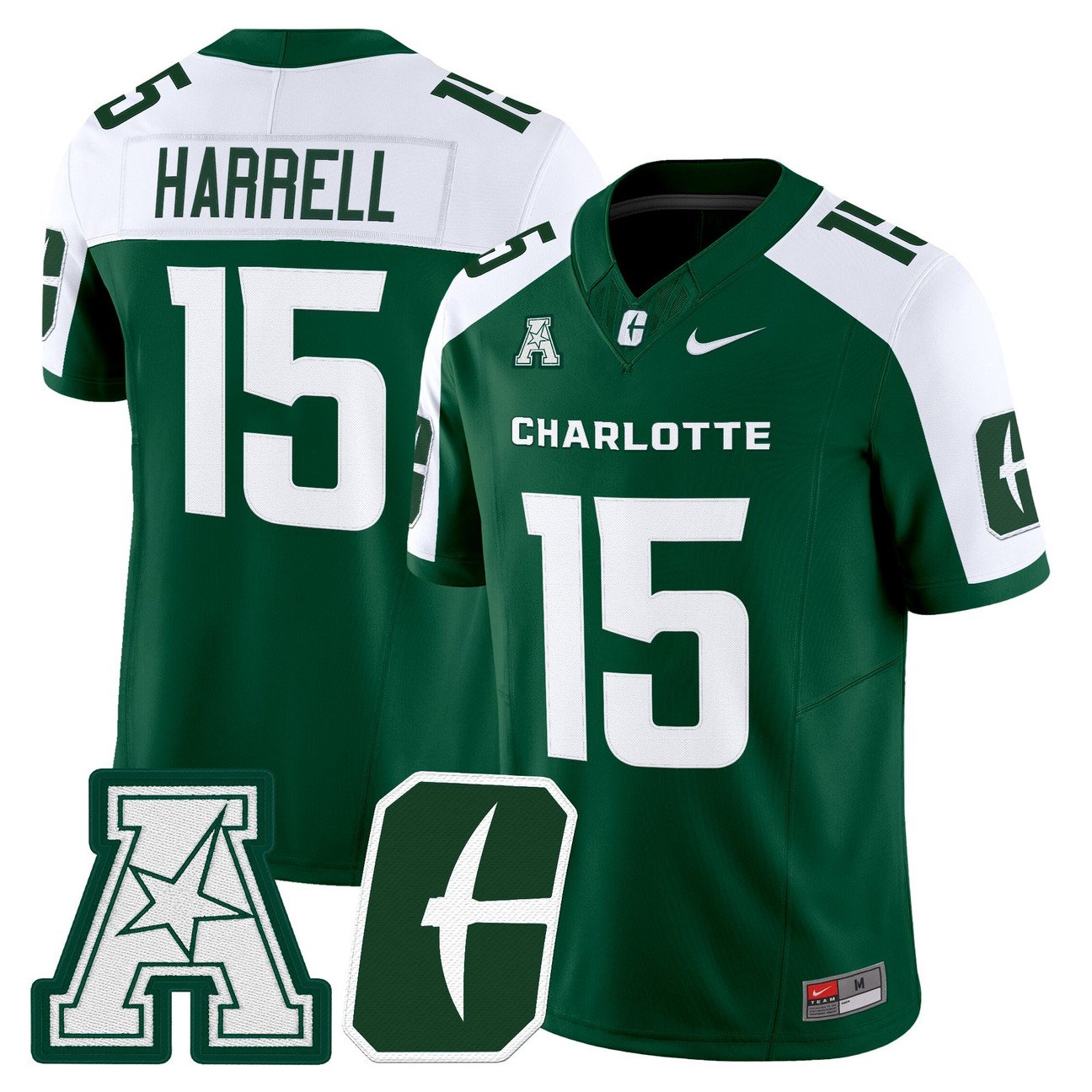 Conner Harrell Jersey #15 Charlotte 49ers 2025 Vapor Limited Stitched