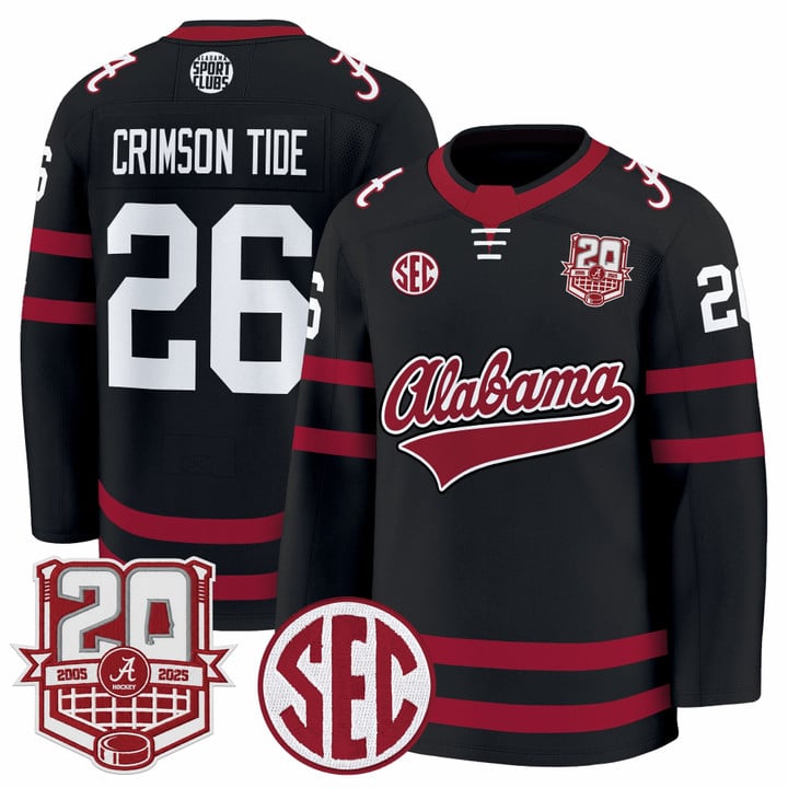 Crimson Tide Jersey #26  Alabama Crimson Tide 2025-26 Premium 20th Anniversary Patch Stitched