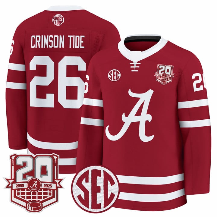 Crimson Tide Jersey #26  Alabama Crimson Tide 2025-26 Premium 20th Anniversary Patch Stitched