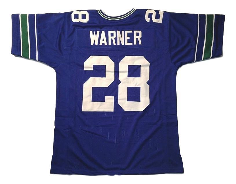 Curt Warner Jersey #28 Custom Unsigned Football Stitched Blue