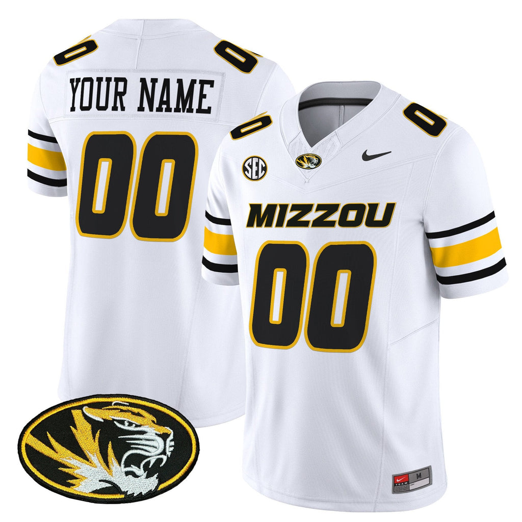 Custom Missouri Tigers Jersey Name, Number 2025 Vapor Limited Stitched White