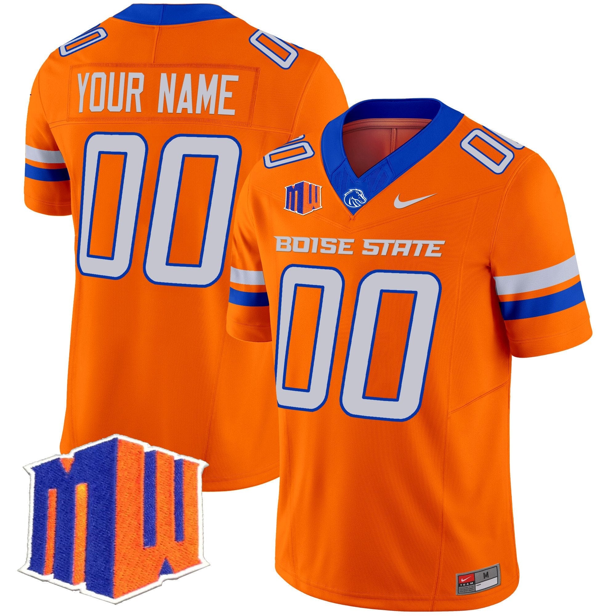 Custom Boise State Broncos Jersey 2025 Vapor Limited Stitched Orange