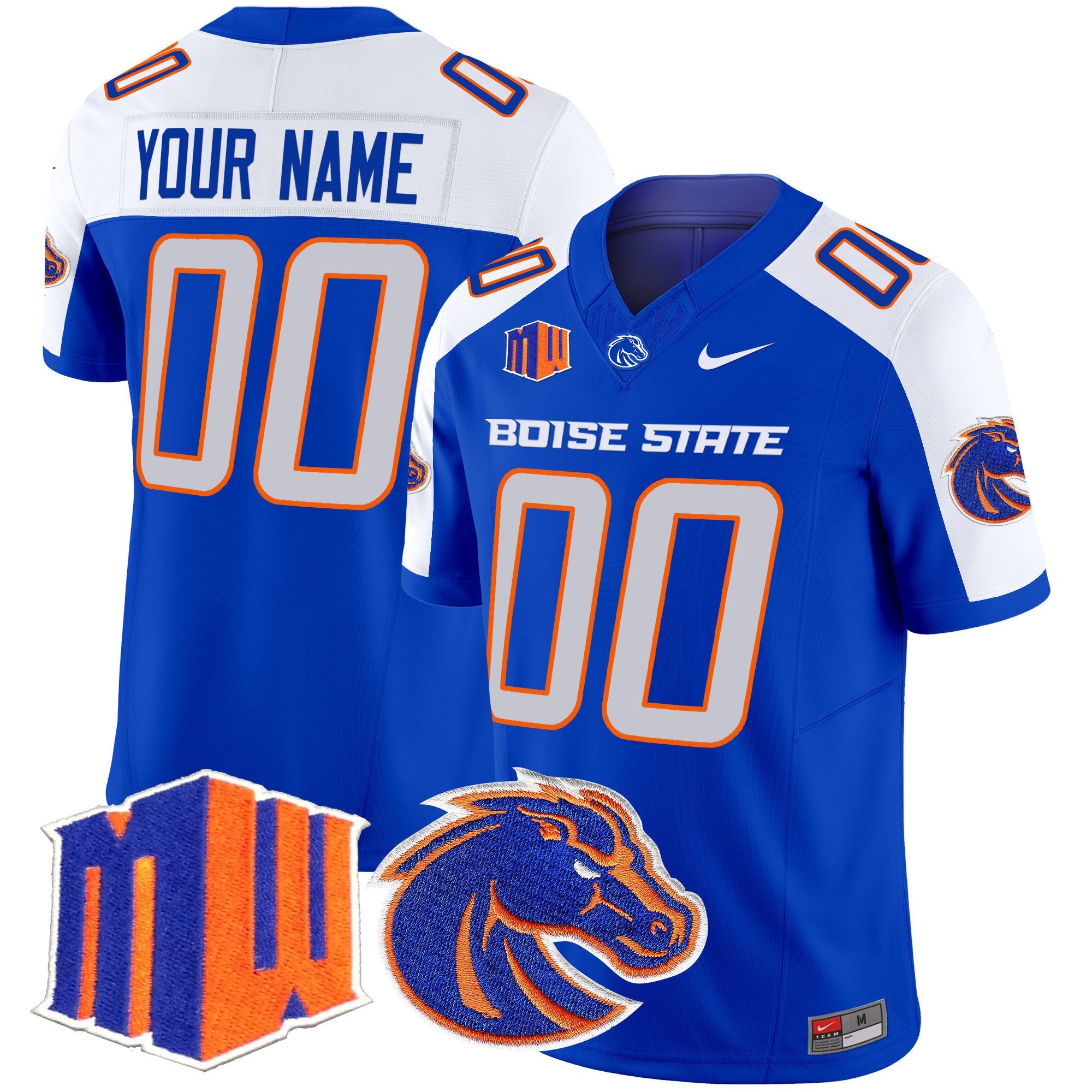 Custom Boise State Broncos Jersey 2025 Vapor Limited Stitched Royal Alternate