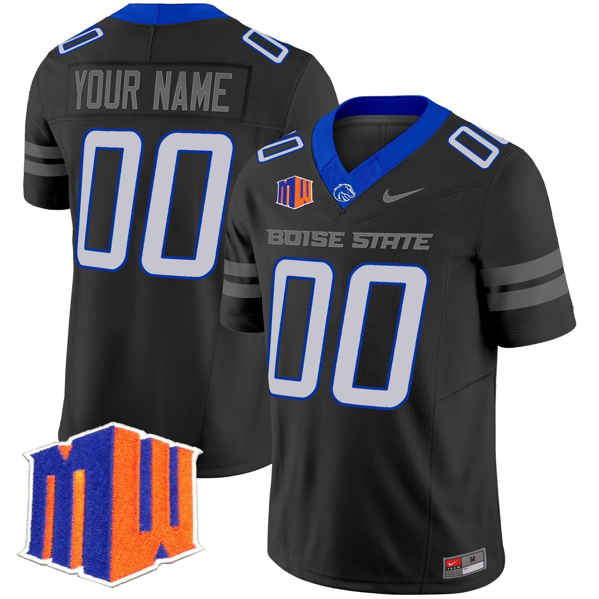 Custom Boise State Broncos Jersey 2025 Vapor Limited Stitched Black