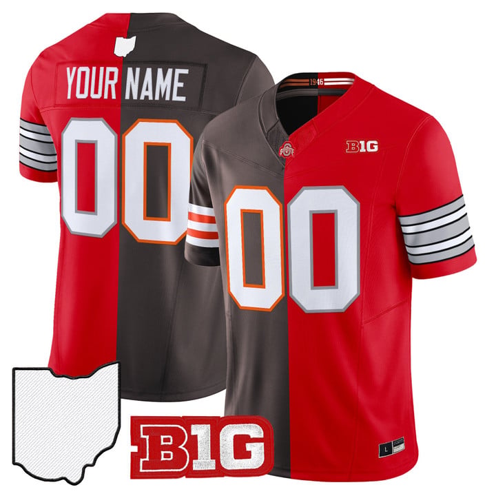 Custom Browns Buckeyes College Football Jersey  Split Vapor Limited Stitched